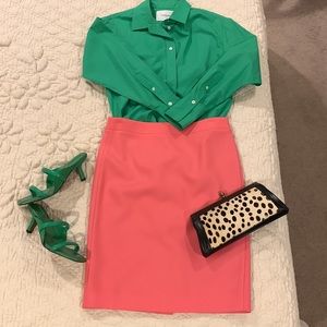 J Crew No. 2 Pencil Skirt, Dusty Azalea, 4, excellent condition, wool, lined